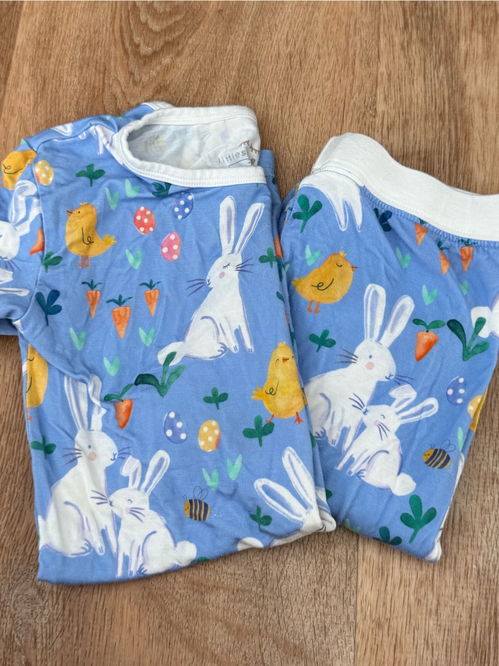 Little Sleepies Kids Pajamas - Blue Bunny & Chick Print